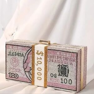 Pink Glitter Sequin Money Clutch/Crossbody